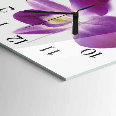 Kvadratinis sieninis laikrodis Orchidėjos žiedas