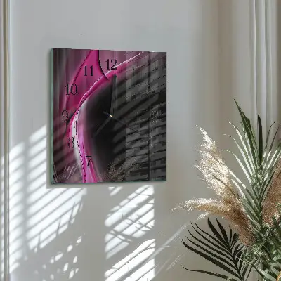 Kvadratinis sieninis laikrodis Abstrakčios linijos