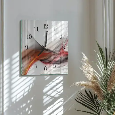 Kvadratinis sieninis laikrodis Abstrakčios linijos