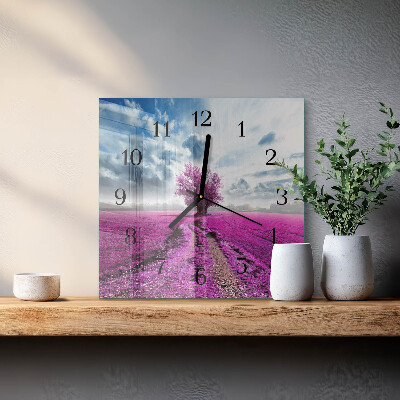 Kvadratinis sieninis laikrodis Laukas