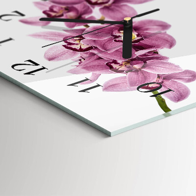 Kvadratinis sieninis laikrodis Orchidėja