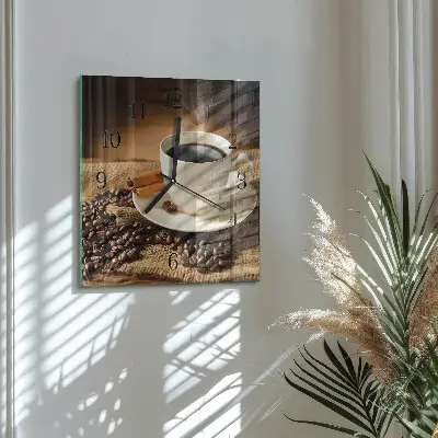 Kvadratinis sieninis laikrodis Kava