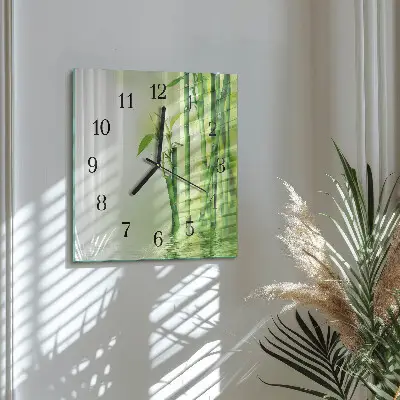 Kvadratinis sieninis laikrodis Bambukas