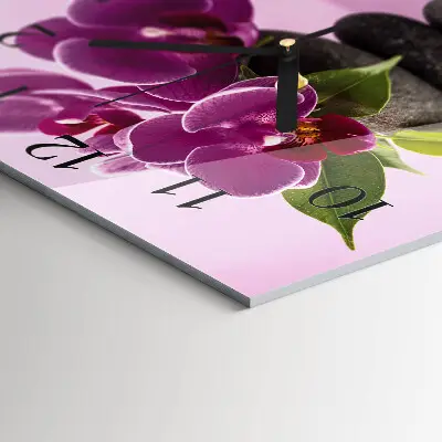 Kvadratinis sieninis laikrodis Orchidėja