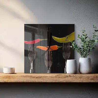 Kvadratinis sieninis laikrodis Šakutė