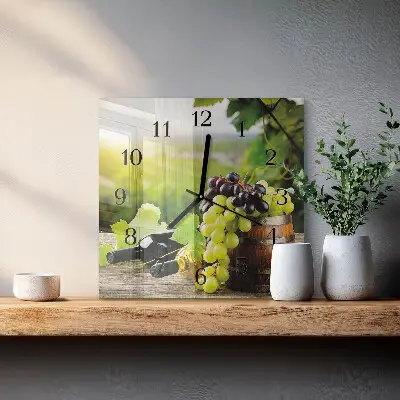 Kvadratinis sieninis laikrodis Vynuogių vynas