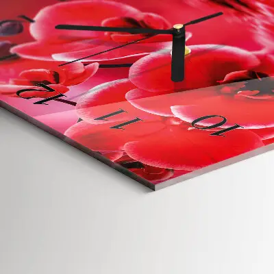 Kvadratinis sieninis laikrodis Orchidėja