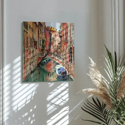 Kvadratinis sieninis laikrodis Venecija