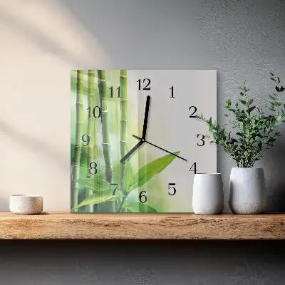 Kvadratinis sieninis laikrodis Bambukas