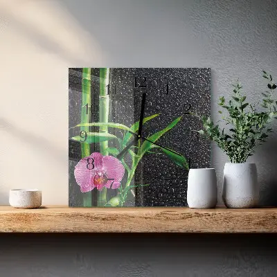 Kvadratinis sieninis laikrodis Bambuko SPA