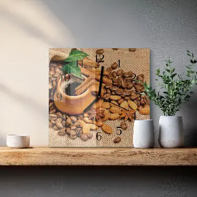 Kvadratinis sieninis laikrodis Cinamono migdolai