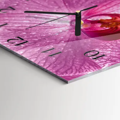 Kvadratinis sieninis laikrodis Orchidėja