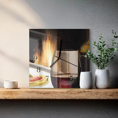 Kvadratinis sieninis laikrodis Spagečiai