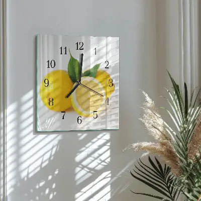 Kvadratinis sieninis laikrodis Citrinos