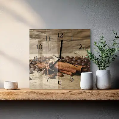 Kvadratinis sieninis laikrodis Anyžių cinamonas