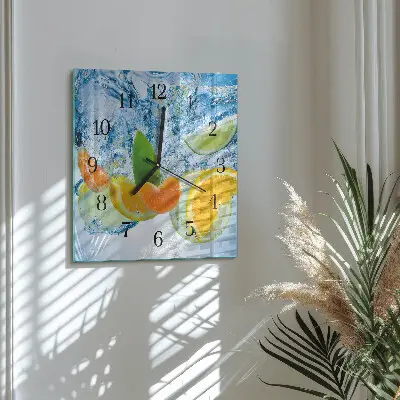 Kvadratinis sieninis laikrodis Citrusinis augalas