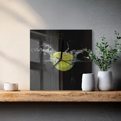 Kvadratinis sieninis laikrodis Citrusiniai vaisiai