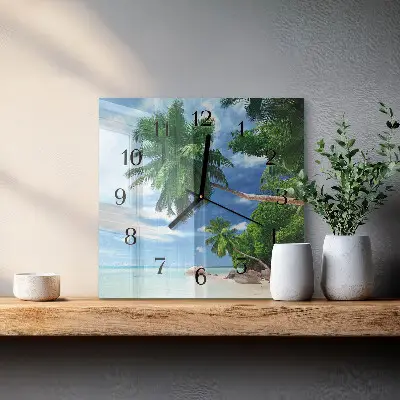 Kvadratinis sieninis laikrodis Palmės