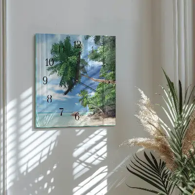 Kvadratinis sieninis laikrodis Palmės
