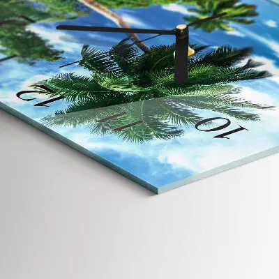 Kvadratinis sieninis laikrodis Palmės