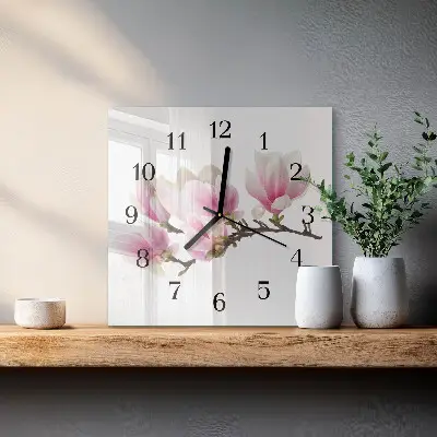 Kvadratinis sieninis laikrodis Magnolija