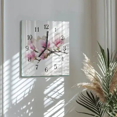 Kvadratinis sieninis laikrodis Magnolija