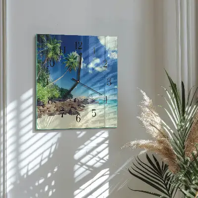 Kvadratinis sieninis laikrodis Palm Byčas