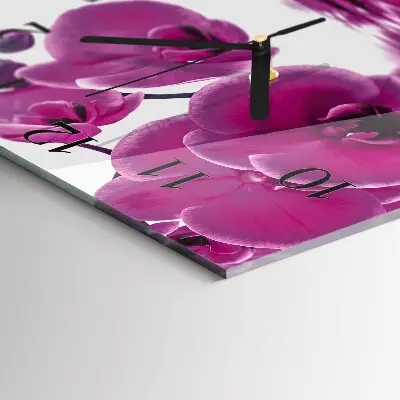 Kvadratinis sieninis laikrodis Orchidėja