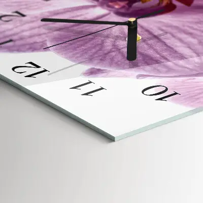 Kvadratinis sieninis laikrodis Orchidėja