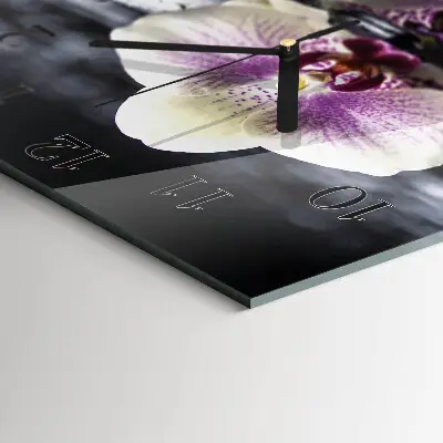Kvadratinis sieninis laikrodis Orchidėja