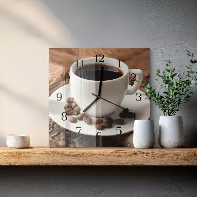 Kvadratinis sieninis laikrodis Kava