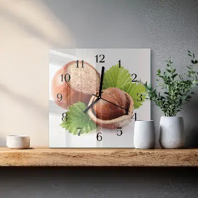 Kvadratinis sieninis laikrodis Lazdyno riešutai