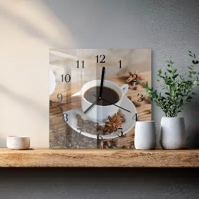 Kvadratinis sieninis laikrodis Kava