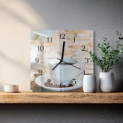 Kvadratinis sieninis laikrodis Kava