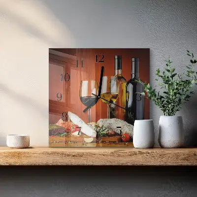 Kvadratinis sieninis laikrodis Vynas