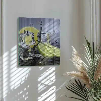 Kvadratinis sieninis laikrodis Citrusiniai vaisiai