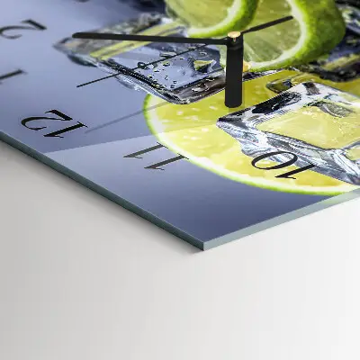 Kvadratinis sieninis laikrodis Citrusiniai vaisiai