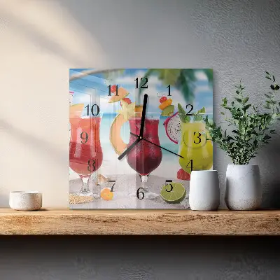 Kvadratinis sieninis laikrodis Kokteilis