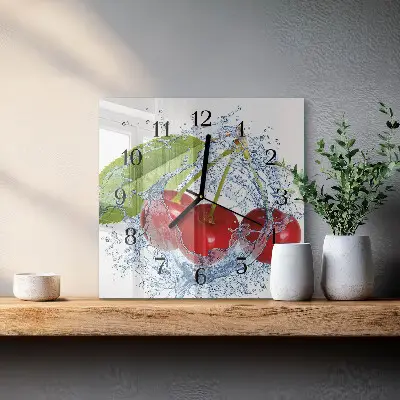 Kvadratinis sieninis laikrodis Vyšnios