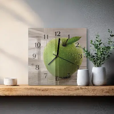 Kvadratinis sieninis laikrodis Obuoliai