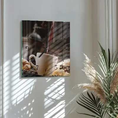 Kvadratinis sieninis laikrodis Kava