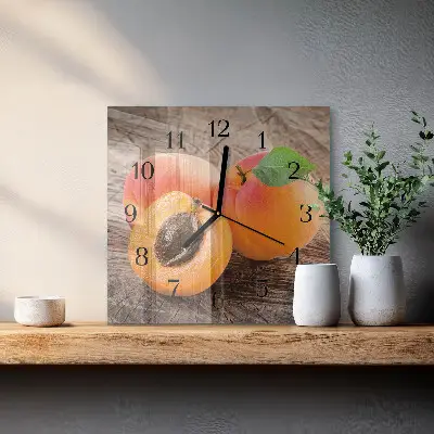 Kvadratinis sieninis laikrodis Abrikosai