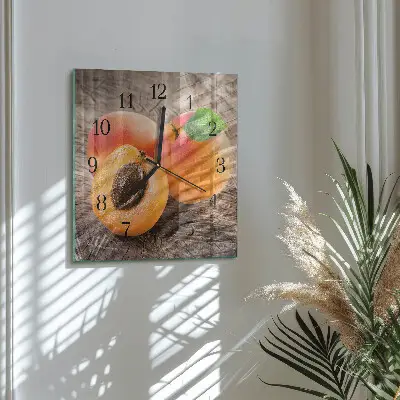 Kvadratinis sieninis laikrodis Abrikosai