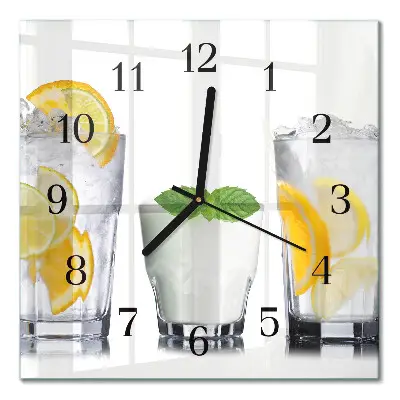 Kvadratinis sieninis laikrodis Citrusiniai vaisiai