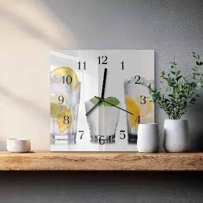 Kvadratinis sieninis laikrodis Citrusiniai vaisiai