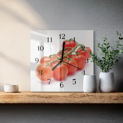 Kvadratinis sieninis laikrodis Pomidorai