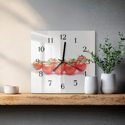 Kvadratinis sieninis laikrodis Pomidorai