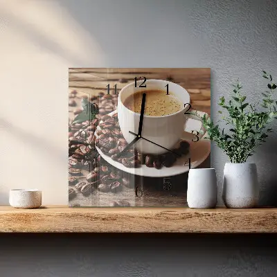 Kvadratinis sieninis laikrodis Kava