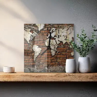 Kvadratinis sieninis laikrodis Žemynai