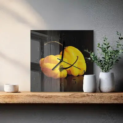 Kvadratinis sieninis laikrodis Pipirai